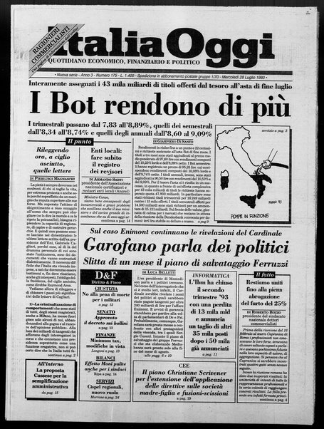 Italia oggi : quotidiano di economia finanza e politica